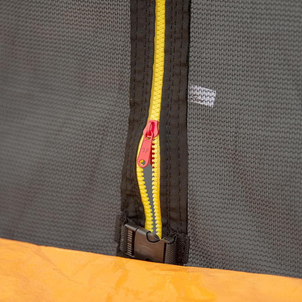 16ft Orange Trampoline with Basketball Hoop, Ladder, and Enclosure