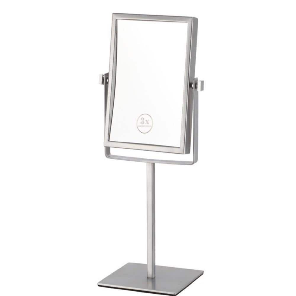 Nameeks Glimmer 6.3 in. x 8.5 in. Rectangle 3x Double Face Free Standing Bathroom Makeup Mirror in Chrome, Grey -  AR7726-CR-3x