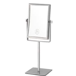 Glimmer 6.3 in. x 8.5 in. Rectangle 3x Double Face Free Standing Bathroom Makeup Mirror in Chrome