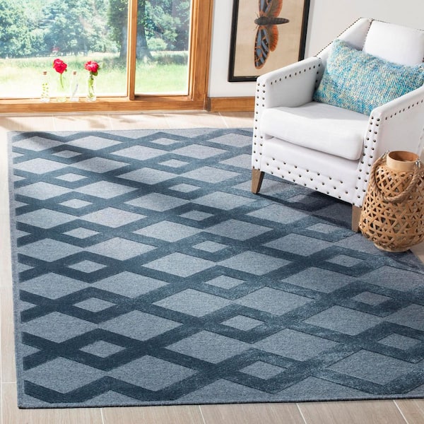 Lana 4 ft. x 6 ft. Blue High-Low Zig-Zag Area Rug