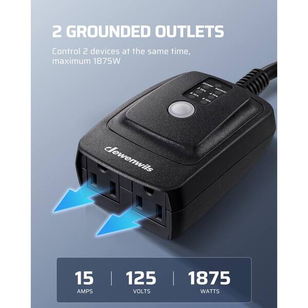 Foallser Outdoor Light Timer - 7 Day & Dusk To Dawn Dual Outlet With IP55 Waterproof Rating