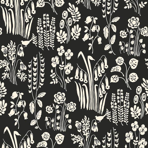 Tempaper Novogratz Tallulah Belle Zebra Black Peel and Stick Wallpaper Sample