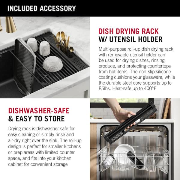 2 Pack Silicone Sink Organizer - Keep Your Kitchen and Bathroom Tidy and  Organized (Black)