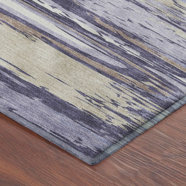 Mayfield Premium Machine Washable Abstract AMF2287 Lavender 2 ft. x 3 ft. Accent Rug