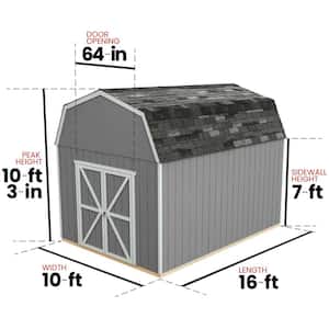 Professionally Installed Braymore 10 ft. x 16 ft. Outdoor Wood Shed with Smartside- Driftwood Grey Shingle (160 sq. ft.)