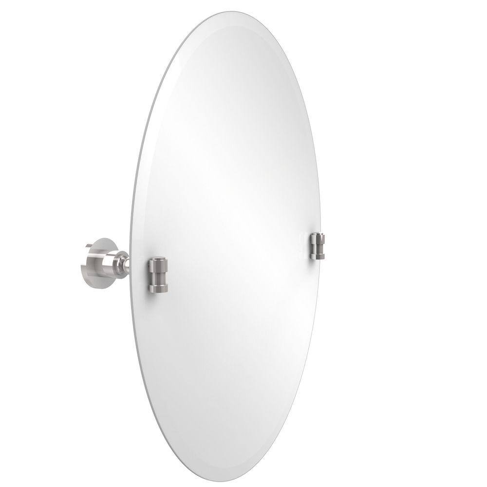 Allied Brass Washington Square Collection 21 in. x 29 in. Frameless Oval  Single Tilt Mirror with Beveled Edge in Polished Chrome WS-91-PC The Home  Depot