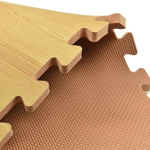 Wood Grain Reversible Light Wood/Tan 24 in. W x 24 in. L Foam Interlocking Floor Tile (58.12 sq. ft.) (Case of 15)