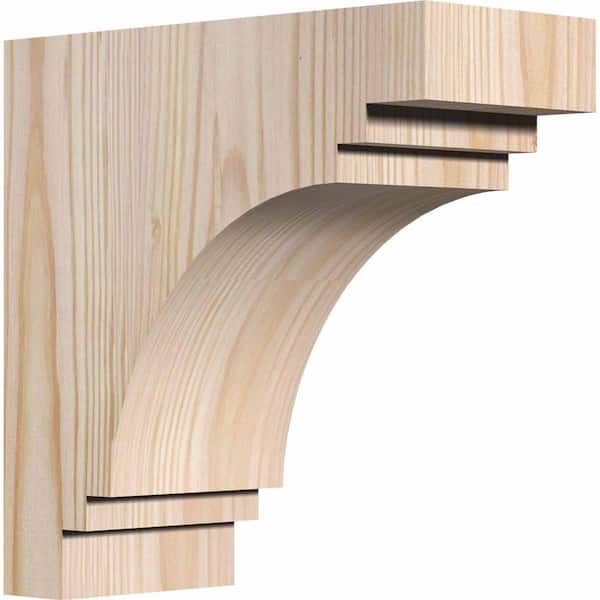 Ekena Millwork 3-1/2 in. x 8 in. x 8 in. Douglas Fir Pescadero Smooth Corbel
