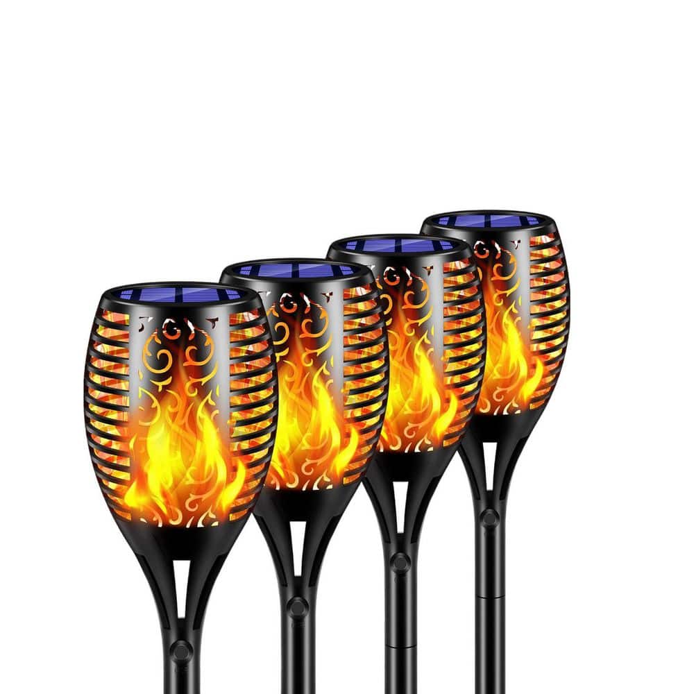 4-Pack 43 in. Solar Lights Outdoor, 99 LED Higher and Larger Flickering Flame Solar Torch Lights, Waterproof Lighting price history on PriceWatchPro