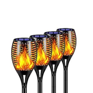 4-Pack 43 in. Solar Lights Outdoor, 99 LED Higher and Larger Flickering Flame Solar Torch Lights, Waterproof Lighting