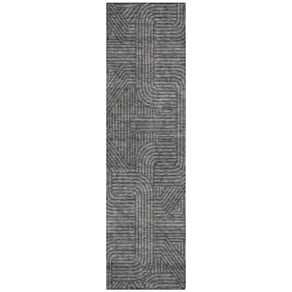 Chantille Machine Washable Indoor/Outdoor Abstract ACN917 Charcoal 2 ft. 3 in. x 7 ft. 6 in. Area Rug