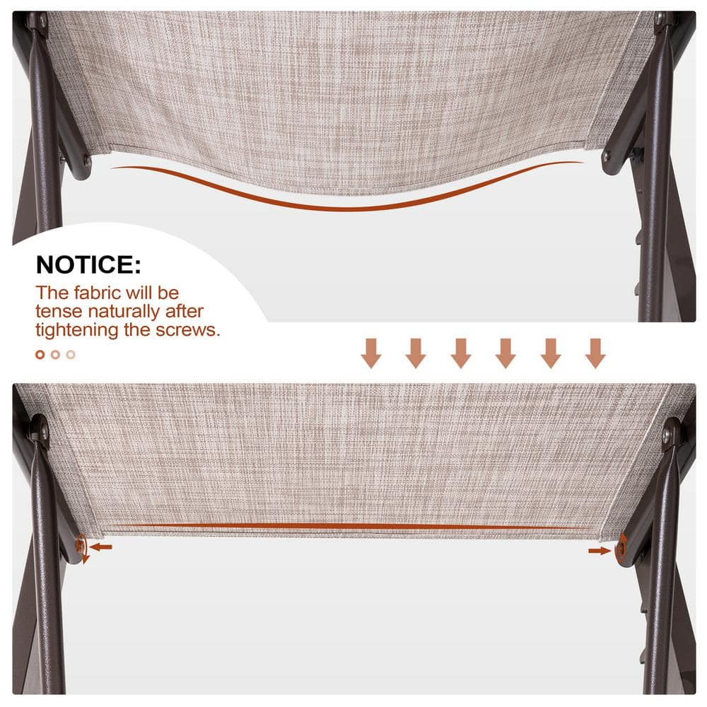 Adjustable Beige Aluminum Outdoor Chaise Lounge