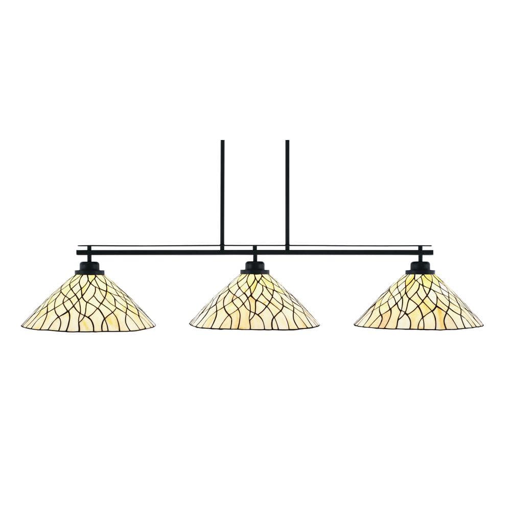 Monroe 3-Light Billiard Light, Round Fitter, Matte Black Finish, 16 in. San
