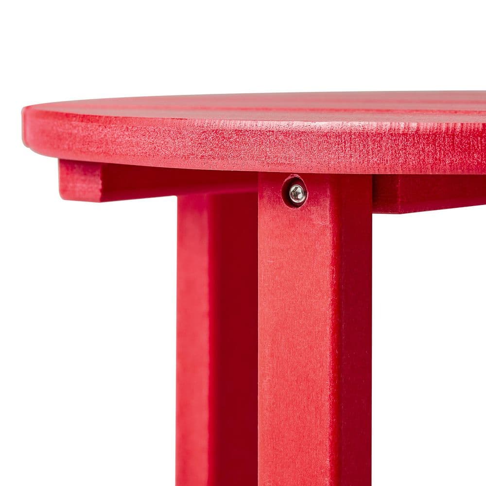 Altura Eco-Friendly All-Weather 18" Round Side Table - Red