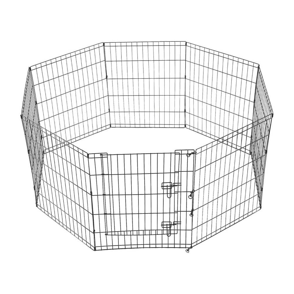 Siavonce 24 in. H 8-Panels Outdoor Indoor Metal Puppy Dog