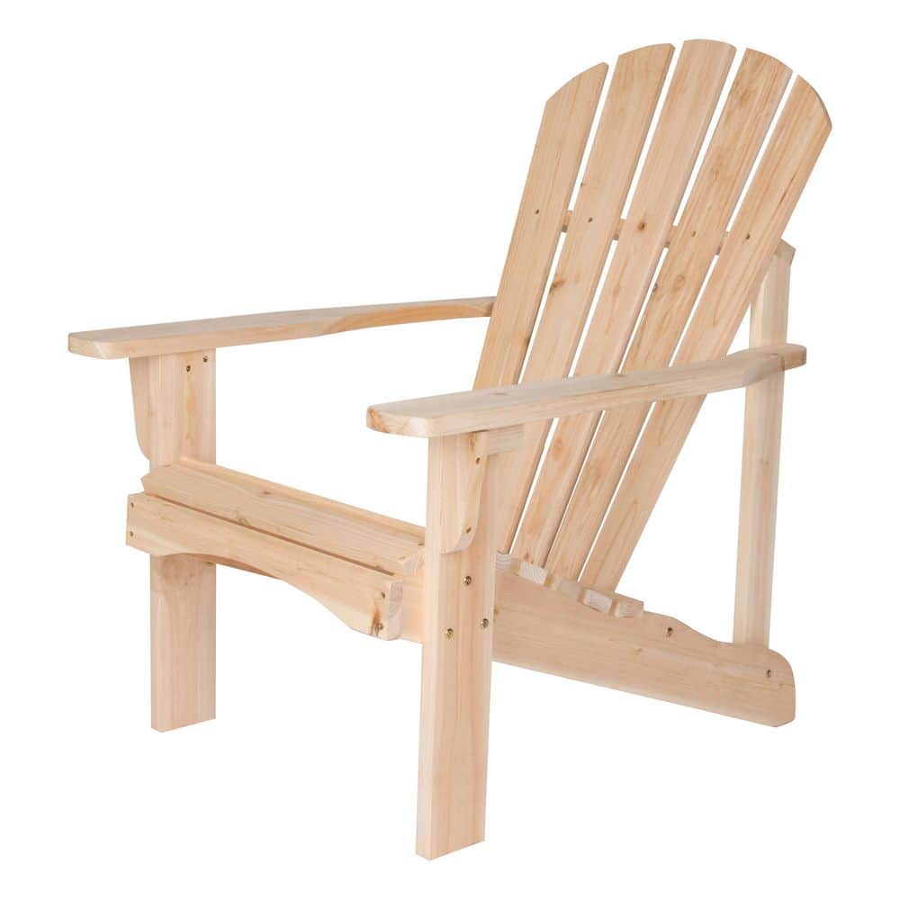 Natural Cedar Wood Adirondack Outdoor Chair with Wide Arms