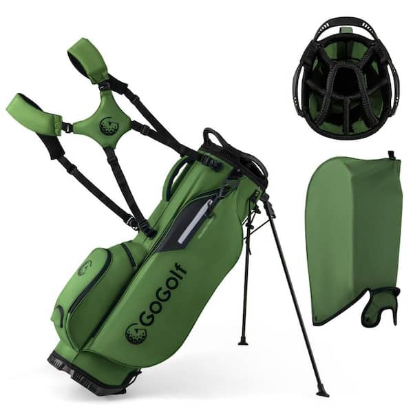 Gymax 8-Way Golf Stand Bag w/ 5 Pockets Lightweight Portable Golf