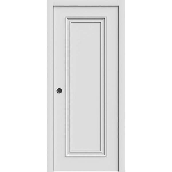 7811-36 in. x 80 in. Universal/Reversible White Enamel Color Solid Core Wood Sliding Door Kit with Quick Assemble Jamb