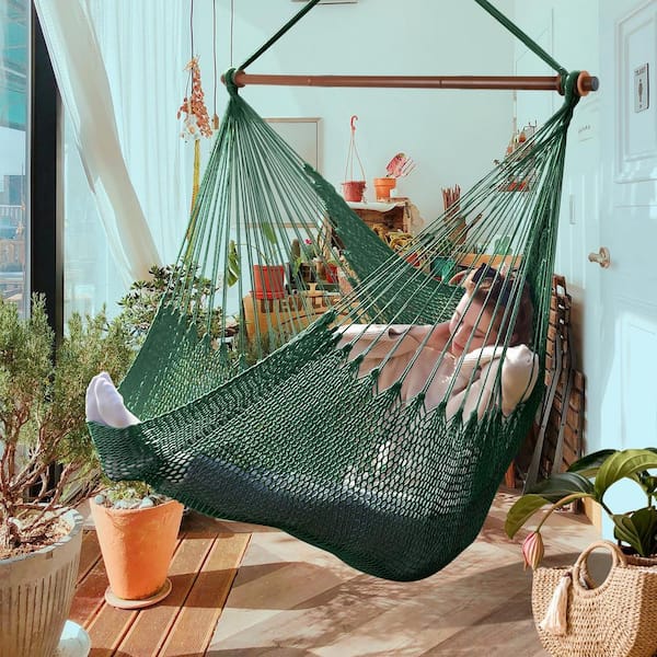 4 ft. Caribbean Hammock Swing Chair with Detachable Metal Bar, 330