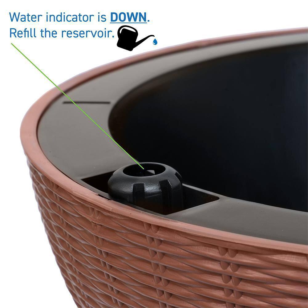 Rustic Brown High-Density Resin Self-Watering Hanging Planter