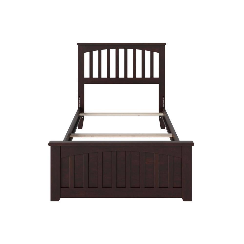 Espresso Twin Mission Wood Bed with Storage and Headboard