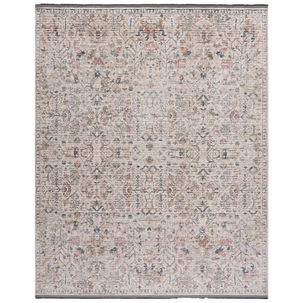 Vivaldi 9 ft. x 12 ft. Beige/Blue Rust Distressed Border Area Rug