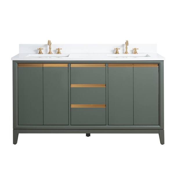 Vanity Art 60 in. W x 22 in. D x 34 in. H Double Sink Bathroom Vanity