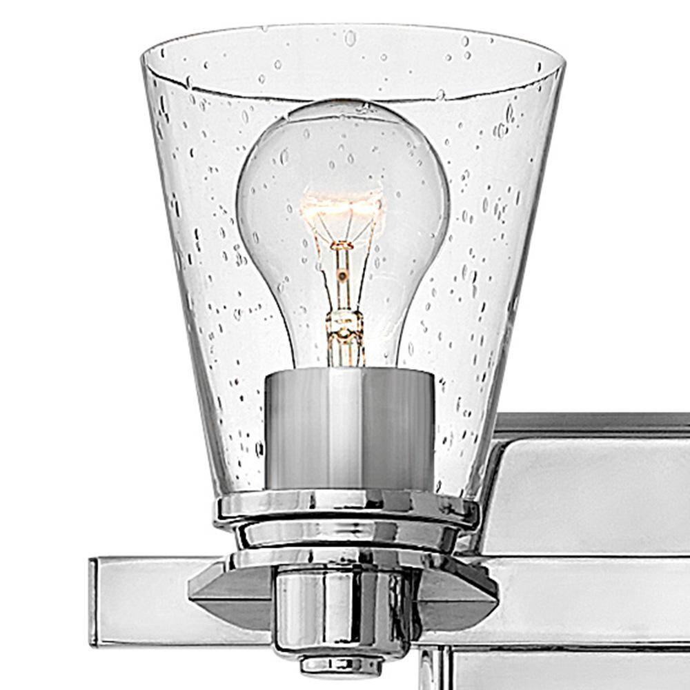 Elegant Chrome 2-Light Wall Sconce with Clear Seedy Glass