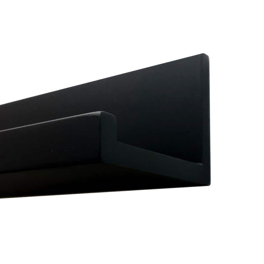 Black MDF 50" Floating Picture Ledge Wall Shelf