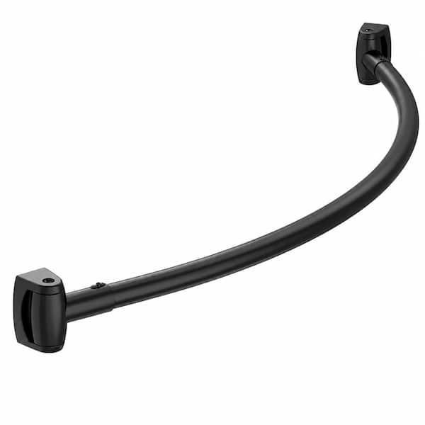 33 in to 78 in Black Adjustable Curved Shower Curtain Rod Rustproof Stainless Steel Bowed Rod for Bathtub Stall