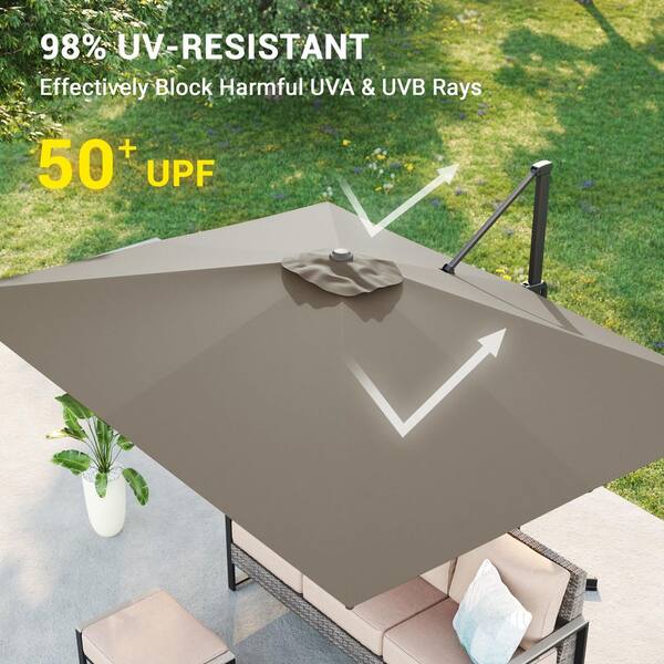 Sonkuki 10 x 8 ft. Metal Cantilever Patio Umbrella with 360