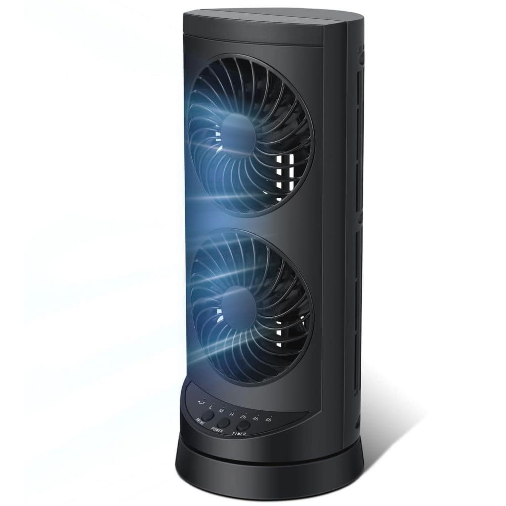 Compact 5.4 in. 3 fan speeds Tower Fan in Black with 60°&110° Oscillation, 12H Timer & Ultra-Quiet Operation price history on PriceWatchPro