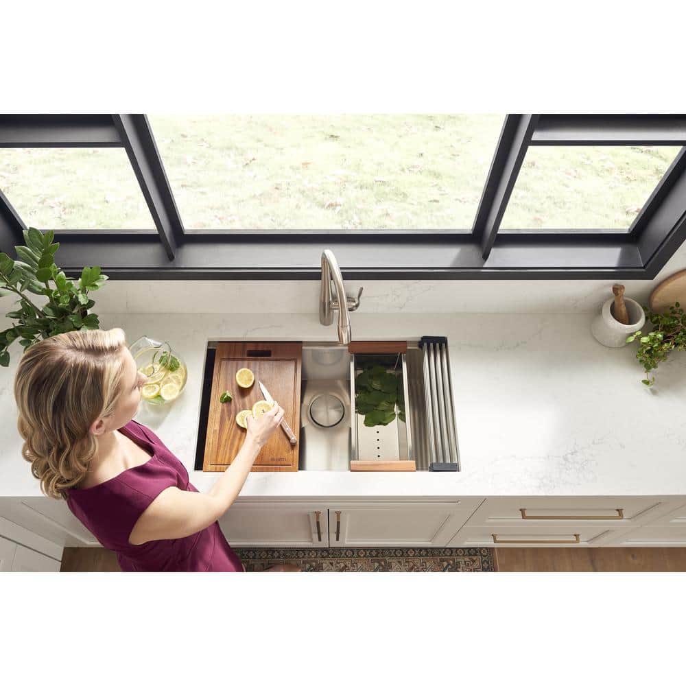 32-Inch Stainless Steel Workstation Ledge Undermount Kitchen Sink