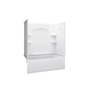Ensemble 32 in. x 60 in. x 74 in. Bath and Shower Kit with Left-Hand Drain in White