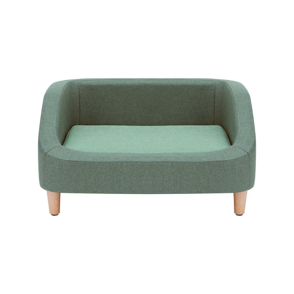 Sea Green Linen Elevated Pet Sofa for Small Dogs