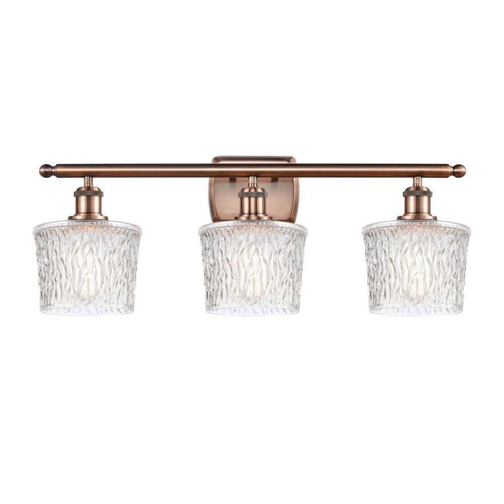 Niagra 26 in. 3-Light Antique Copper Vanity Light with Glass Shade price history on PriceWatchPro