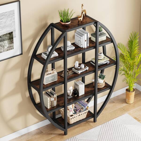 Jadeyn Rotating Bookshelf 4 Tier 360° Revolving Floor Standing Bookcase  Corner Organizer Display