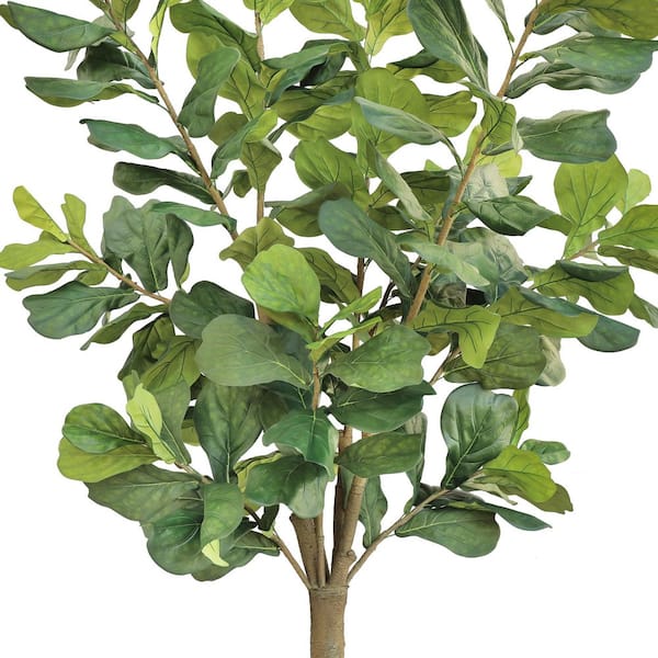 10 ft. Deluxe Artificial Fiddle Leaf Fig Tree in Black Pot