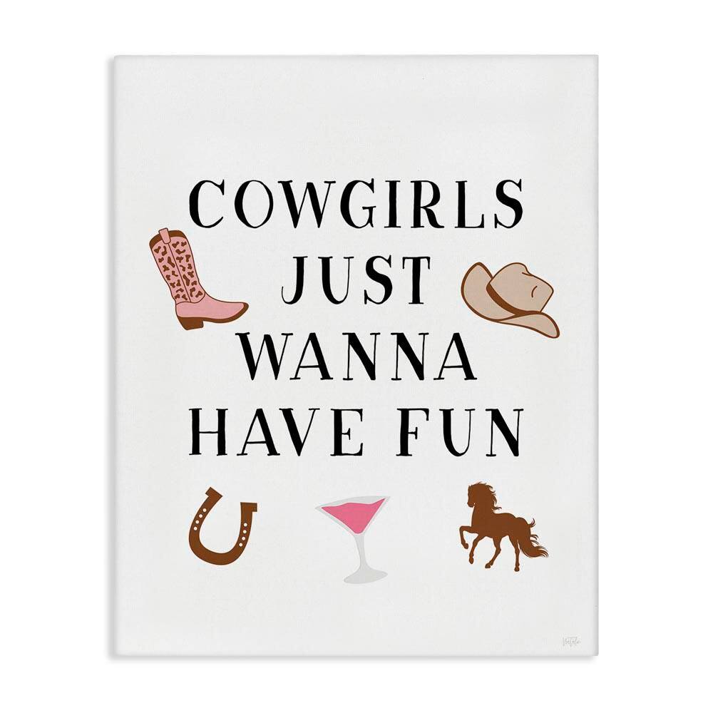 Cowgirls Wanna Have Fun by Natalie Carpentieri Unframed Typography Graphic Art Print 40 in. x 30 in. price history on PriceWatchPro
