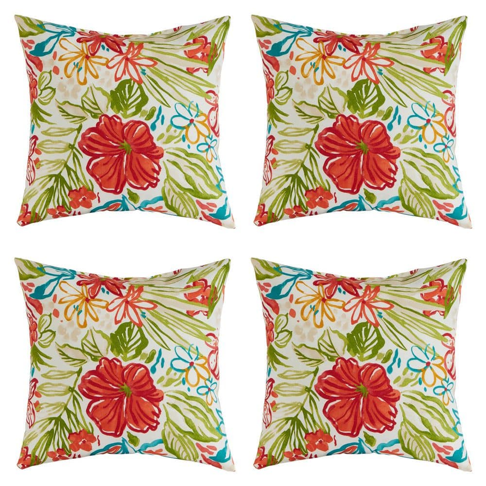 Breeze Floral Square Outdoor Throw Pillow (4-Pack) price history on PriceWatchPro