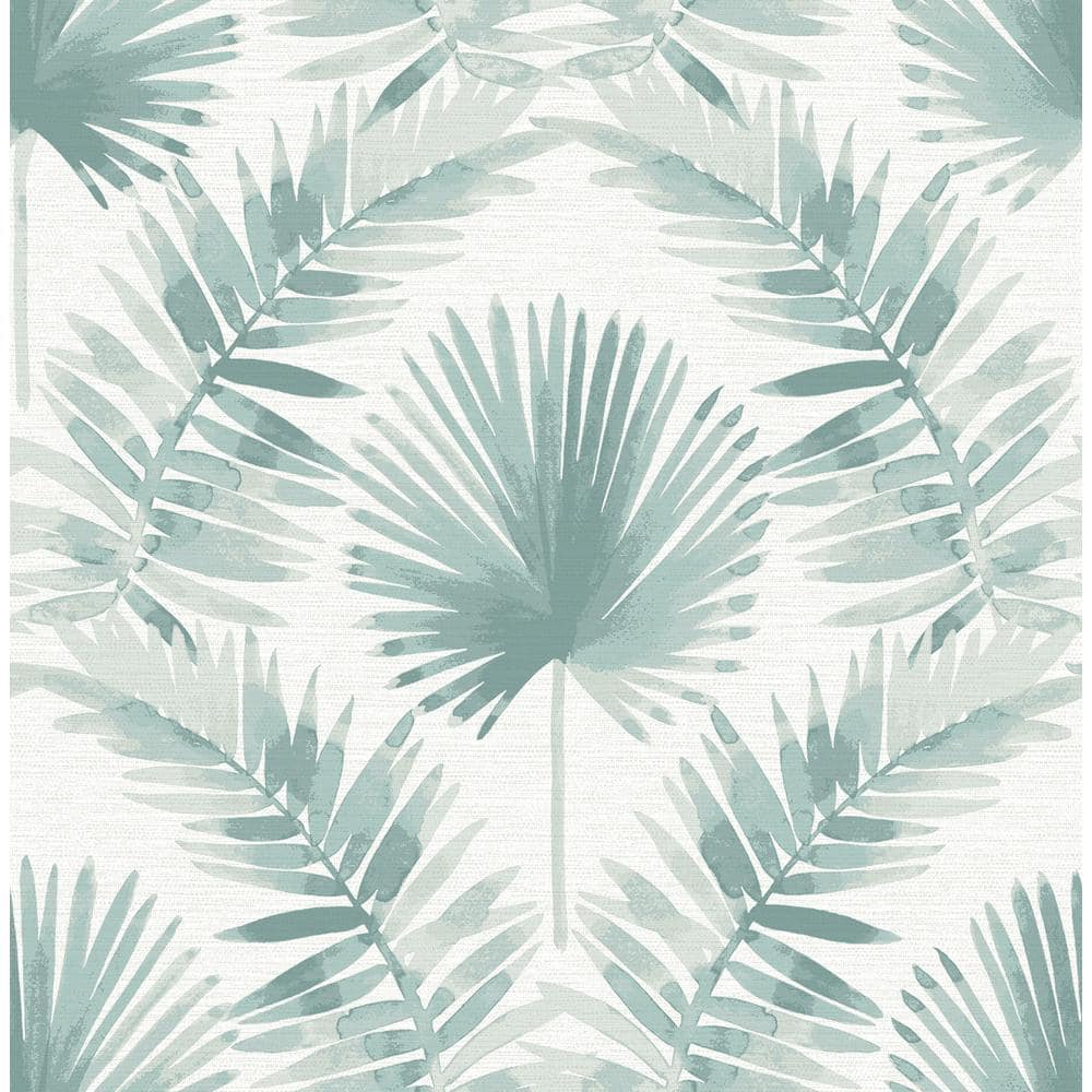 Calla Teal Blue Painted Palm Wallpaper Sample price history on PriceWatchPro