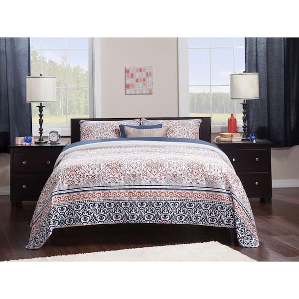 AFI Orlando Espresso Queen Platform Bed with Open Foot Board