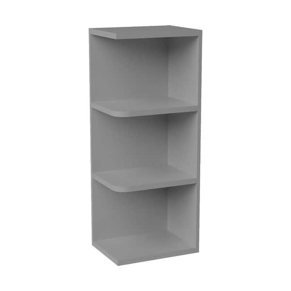 9 in. W x 12 in. D x 30 in. H Ready to Assemble Solid Wood Shaker Wall Ending Shelf Kitchen Cabinet in Light Grey