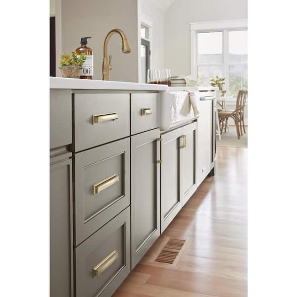 Appoint 3 in. or 3-3/4 in. (76mm or 96mm) Traditional Golden Champagne Cabinet Cup Pull