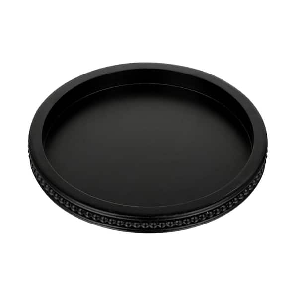 Afoxsos Black Bead Round Tray for Coffee Table Rustic Wooden Decor Farmhouse Kitchen Counter Circle Tray for Home Organizer
