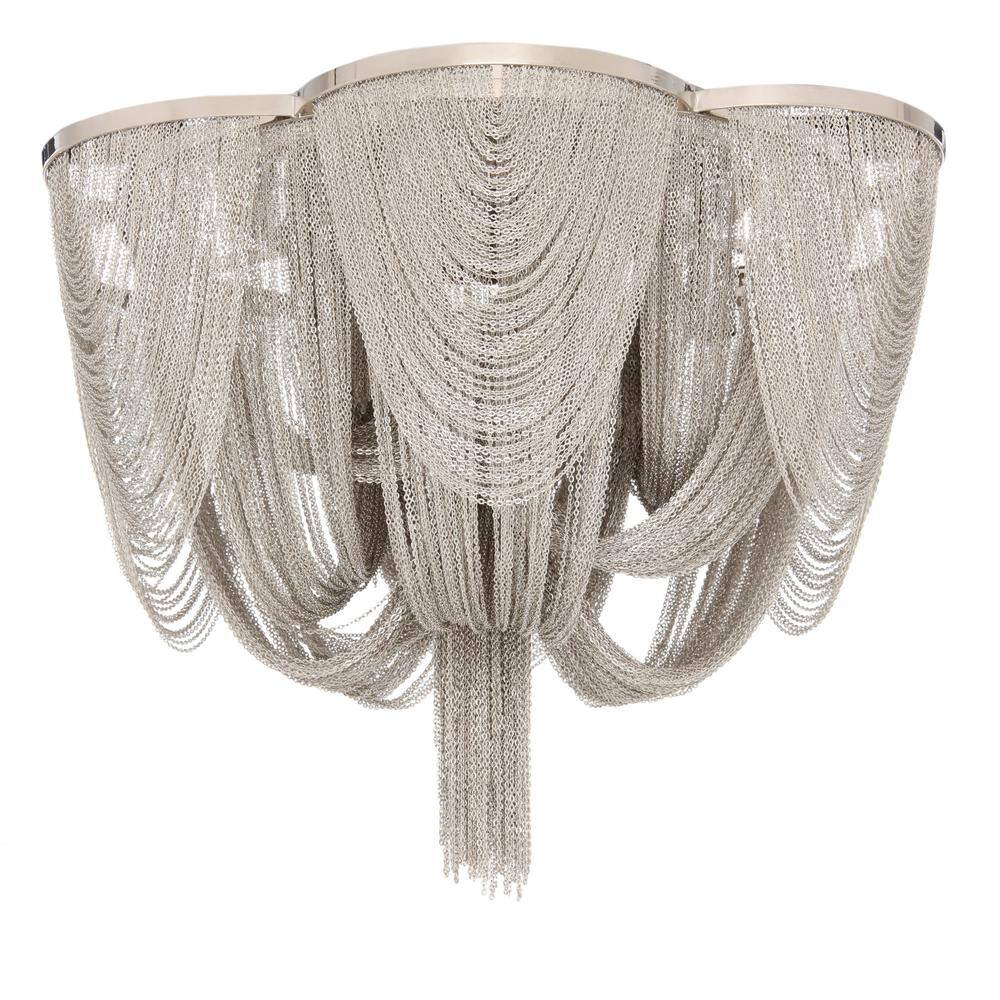 Chantilly 18" Polished Nickel 6-Light Flush Mount