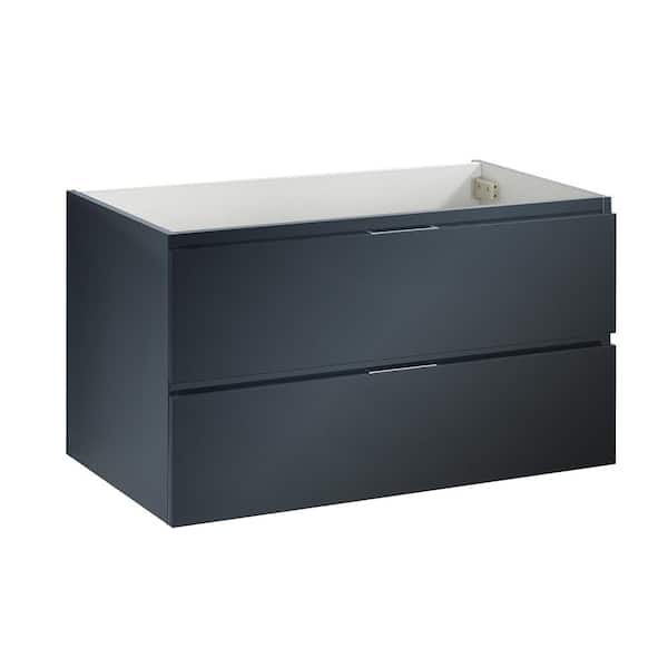 Valencia 36 in. W Wall Hung Bathroom Vanity Cabinet in Dark Slate Gray