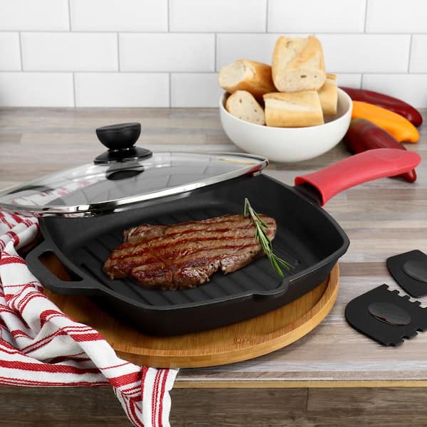MegaChef Pre-Seasoned Cast Iron Griddle with Tempered