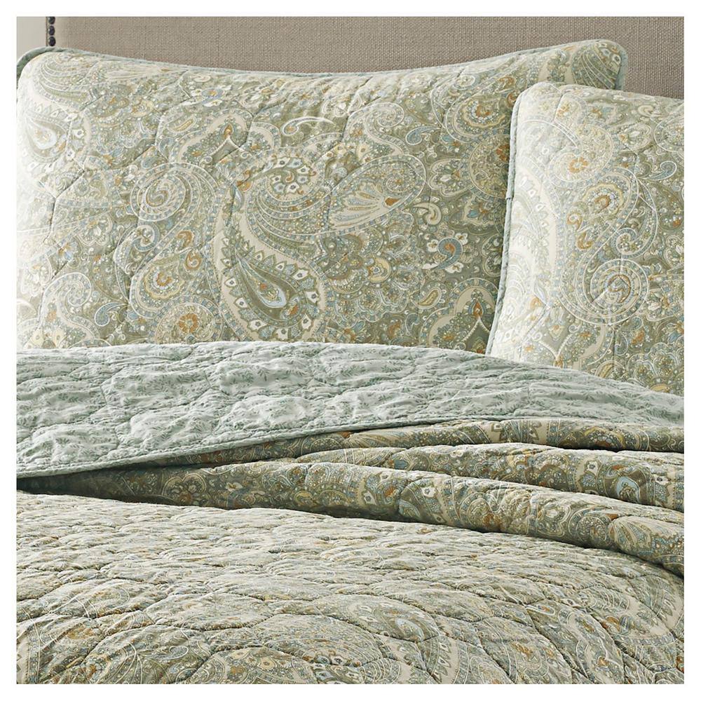 Blue Twin Cotton Reversible Quilt Set