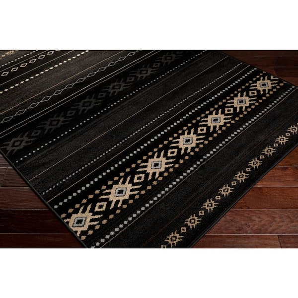Zuni Black 8 ft. x 11 ft. Indoor Area Rug